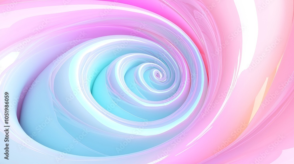 Poster exploring the serene flow of colorful swirls a journey through abstract art and digital design