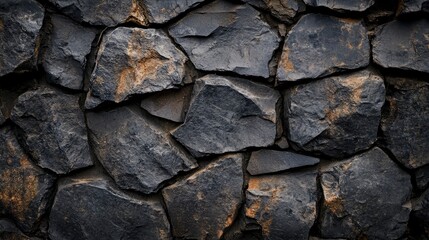 Obraz premium Stone black texture background. Dark cement wall