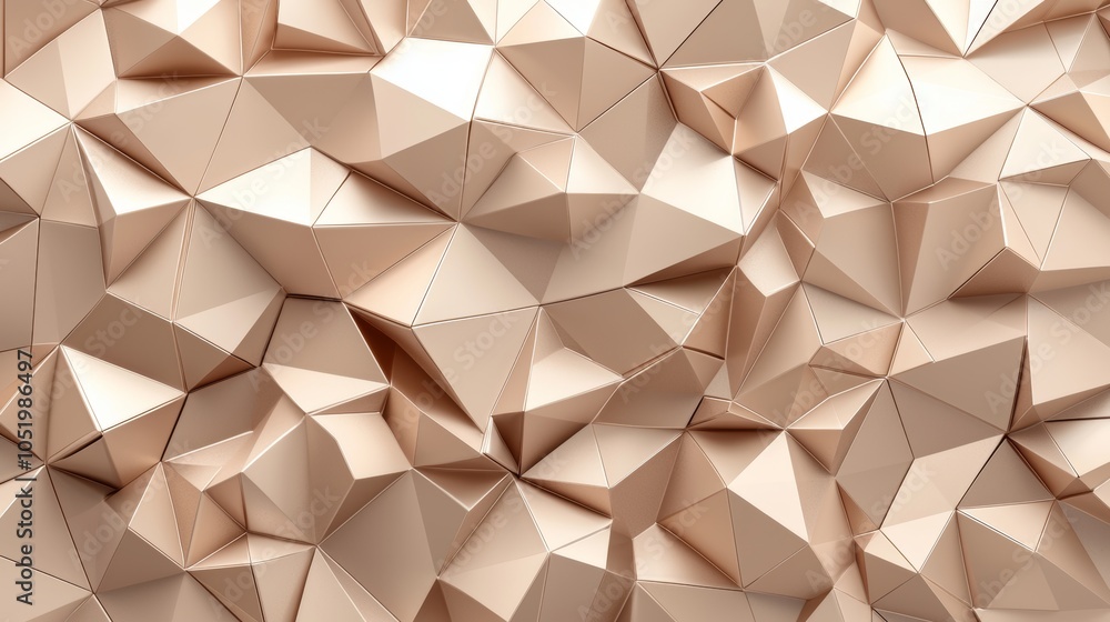 Aufkleber exploring the intricate geometry of abstract polyhedral forms in a warm beige tone for modern design