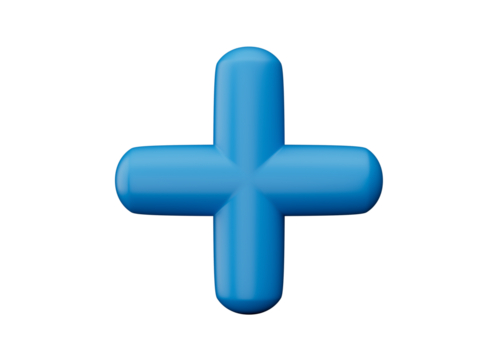 3d Plus icon blue color isolated white background 3d illustration
