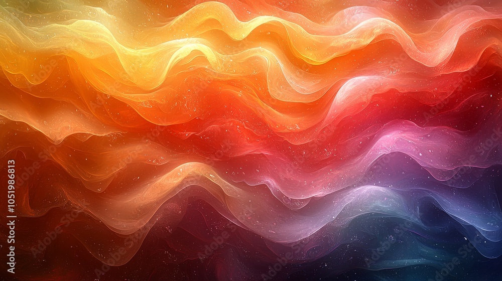 Poster vibrant waves of color a mesmerizing abstract journey through fluid light and motion