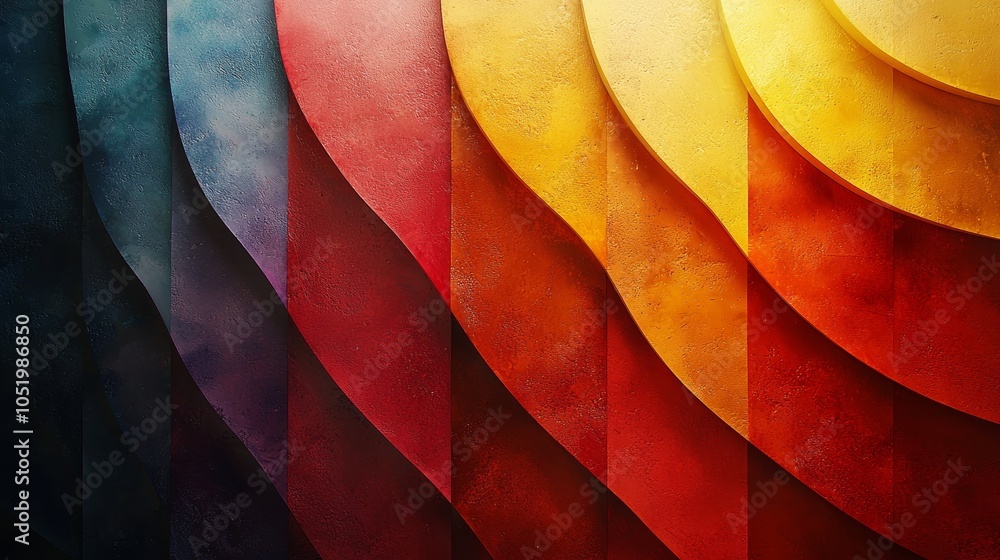 Poster vibrant waves of color an abstract exploration of fluidity and motion in design through textured lay