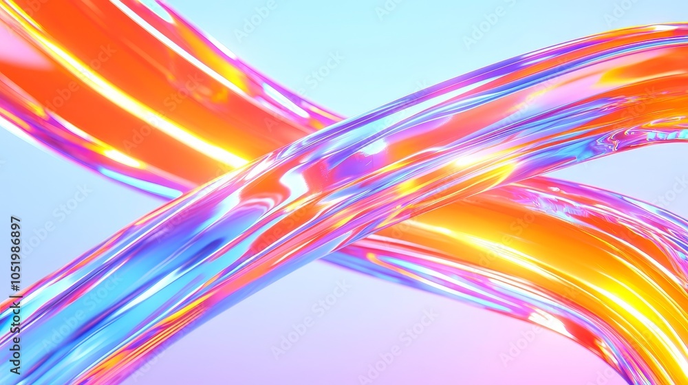 Aufkleber dynamic waves of colorful light intertwining in a futuristic abstract design capturing the essence o