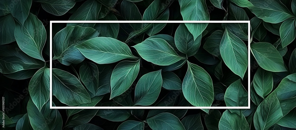 Aufkleber the spring backdrop background features green leaves and a square frame.