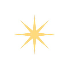 Shine or sparkle. Sparkling star in yellow color on transparent background. Sparkle star icons. Shine icon. Star sparkle doodles. SVG