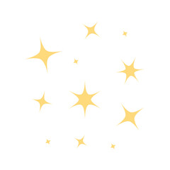 Shine or sparkle. Sparkling star in yellow color on transparent background. Sparkle star icons. Shine icon. Star sparkle doodles. SVG