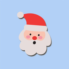 Santa Claus. New Year's grandfather. Santa Claus face icon. Isolated background.