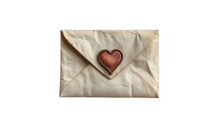 Vintage Envelope with Heart Wax Seal Design