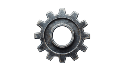 Vintage Metal Gear Isolated on Black Background