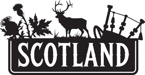 Scotland Typography Graphic Design Vector Illustration