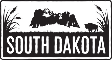 Fototapeta premium South Dakota Grunge State Vector Illustration