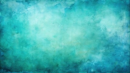 Fototapeta premium Blue Green Watercolor Texture with Grungy Noise and Retro Vibe Background