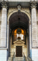 Fototapeta premium New York City Public Library entrance, Fifth Avenue, NYC