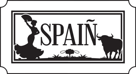 Spain Typography Sign Vector Graphic