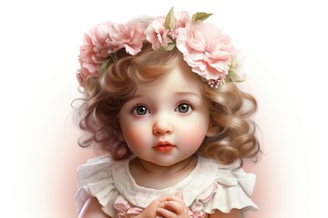 Fototapeta premium Baby portrait doll toy.
