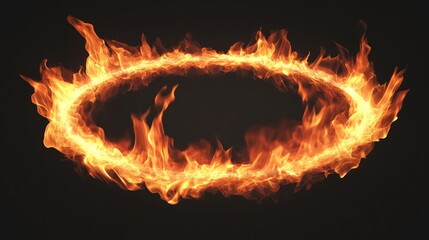 Fototapeta premium oval fire frame generative ai