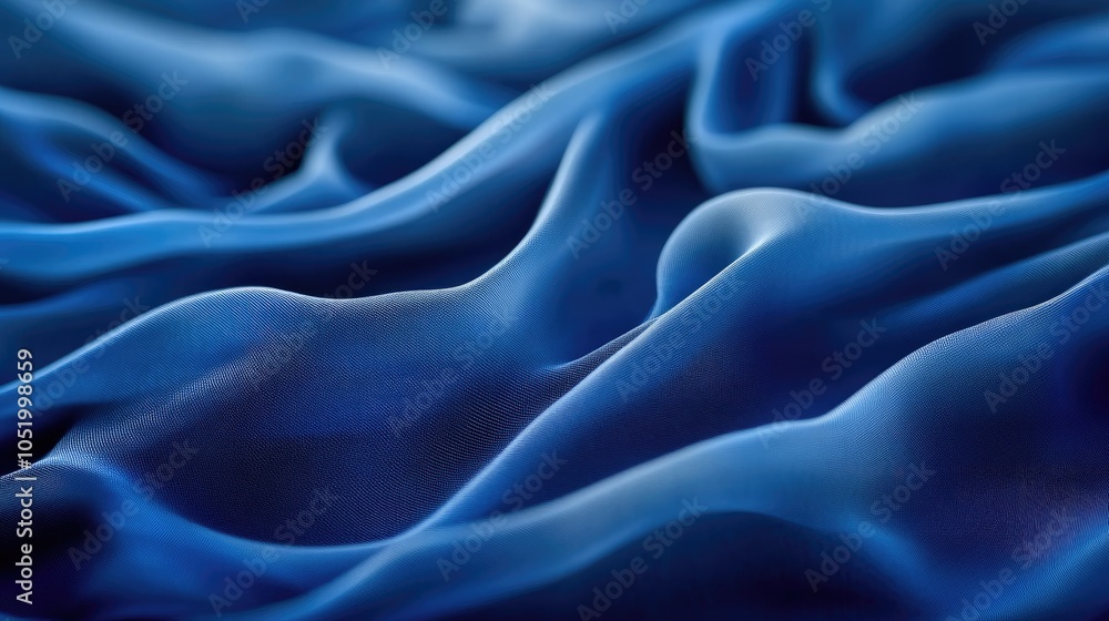 Poster stunning abstract backdrop featuring undulating blue fabric waves shimmering textures and painterly 