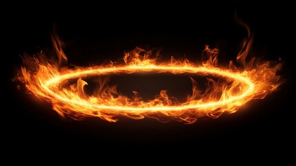 Fototapeta premium oval fire frame generative ai