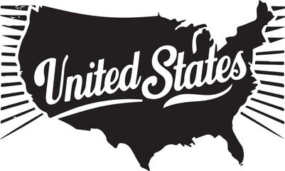 United States Map Retro Typography Vector Grunge