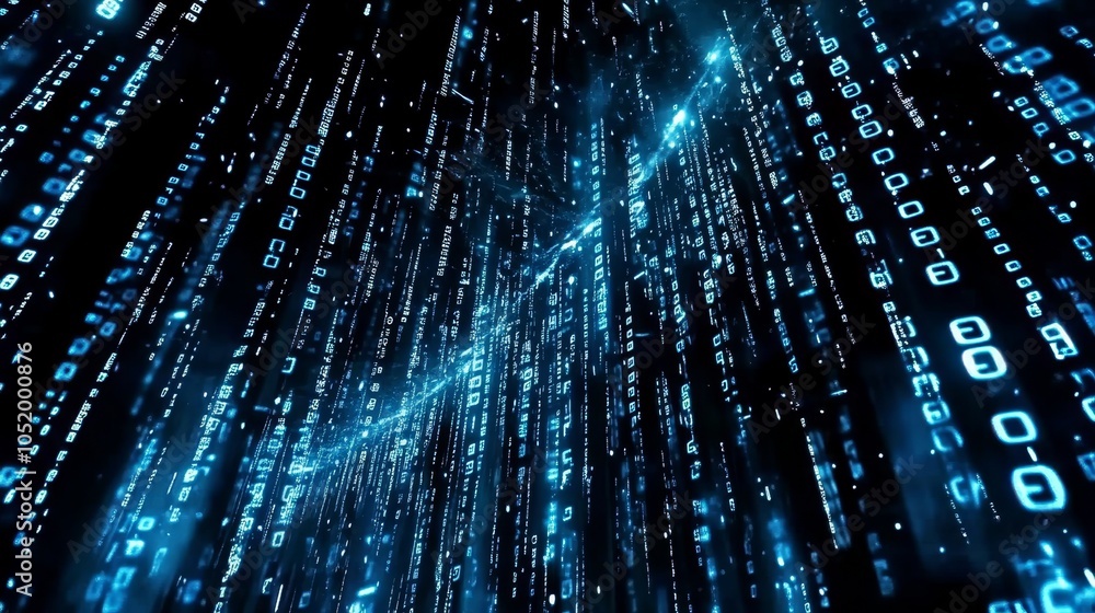 Poster Computer screen with hexadecimal code, hacking, big data, software development (3D render)