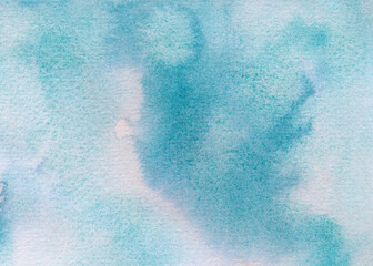 Blue watercolour background. Versatile artistic image for creative design projects: posters, banners, cards, prints and wallpapers. Traditional artist-made art.