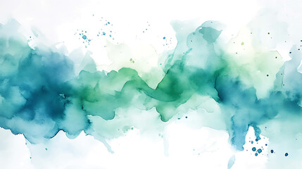 vibrant abstract watercolor painting featuring flowing shades of blue, green, and hints of yellow against dark background, evoking sense of calm and creativity