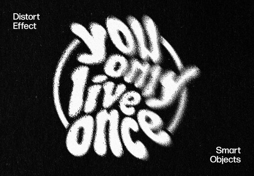 Grunge Distortion Text Effect Mockup