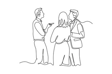Business communication concept. Single line draw design vector graphic illustration.