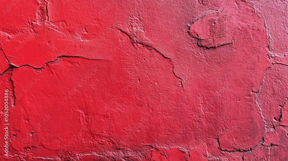 Aufkleber vibrant bright red low contrast concrete textured background an empty colorful wall ideal for text o