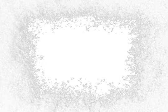 white snow christmas frame border isolated on white or transparent png