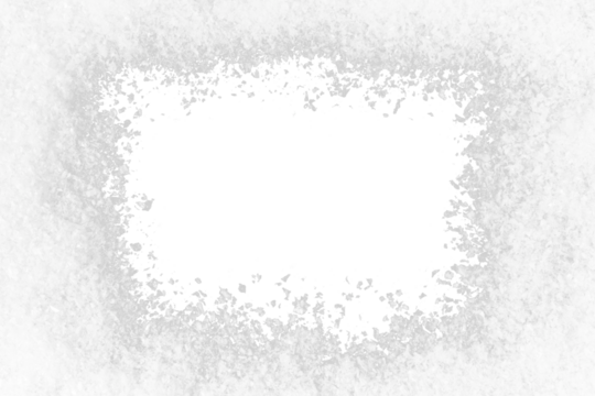 white snow christmas frame border isolated on white or transparent png