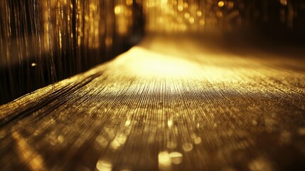 A captivating view of a craftsman weaving Thai silk by hand, showcasing the intricate patterns and expert movements in the process of creation