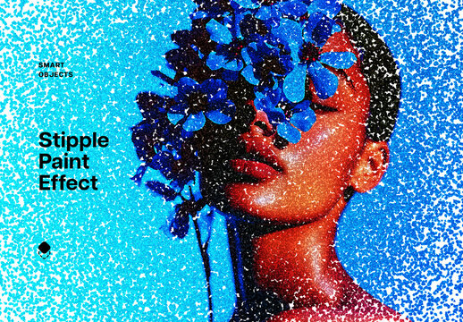 Stipple Photo Effect Mockup