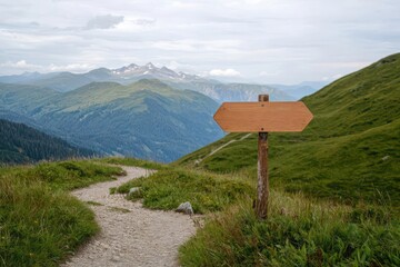 Artistic view of a crossroads sign labeled Explore and Settle, placed in a peaceful countryside setting, Explore vs Settle sign, Adventure and life choices