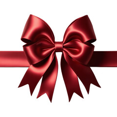 Naklejka premium Red bow and ribbon. Realistic holiday decoration