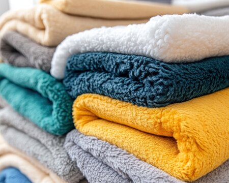 Cozy Fleece Blankets Folded for Easy Access Creating a Warm Look with Soft, Plush, and Warm Blankets for Cozy Comfort, Ideal for Home Decor and Snug Evenings in Any Season, Shop Now