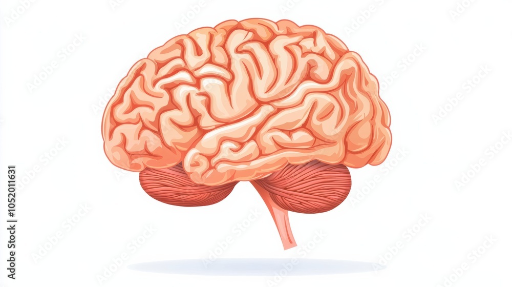 Poster illustration of a human brain showcasing its intricate structure, emphasizing the importance of cogn