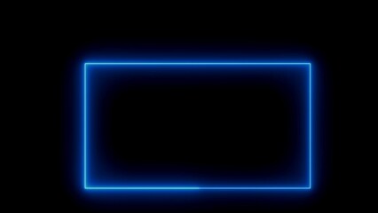 light glowing neon blue color picture frame rectangle animation icon	