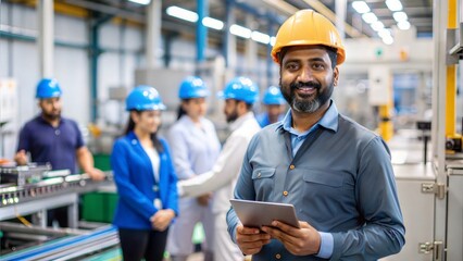 Indian Assembly Line Supervisor - A supervisor overseeing the assembly process, ensuring quality and efficiency in a factory setting.

