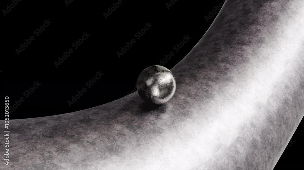 Poster metal sphere with element. computer generated 3d render