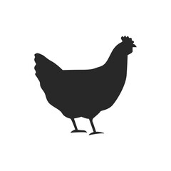 Female chicken silhouette isolated on transparent background SVG. Hen, animal icon vector illustration design.