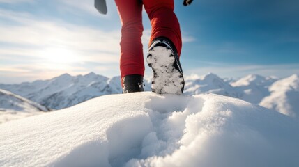 Adventurous Winter Hike in the Majestic Snowy Mountains