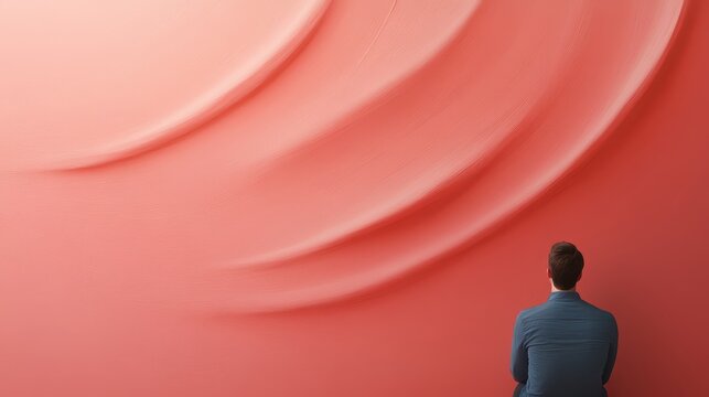 Tranquil World Introvert Day Banner with Minimal Abstract Patterns and Curves - Powered by Adobe