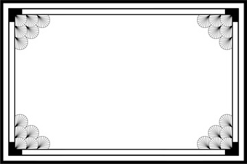 Art Deco frame on white background	