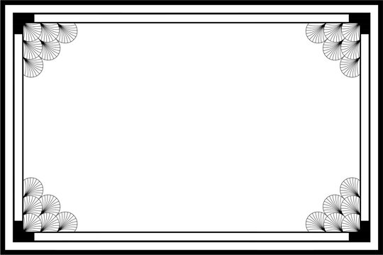 Art Deco frame on white background	