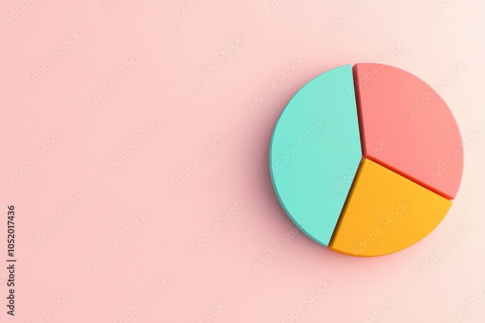 Aufkleber a colorful pie chart representing data visualization on a pastel background, ideal for presentations