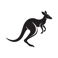 Obraz premium A silhouette of a kangaroo Jumping, showcasing its powerful legs and tail. 