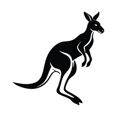 Fototapeta premium A silhouette of a kangaroo Jumping, showcasing its powerful legs and tail. 