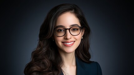Obraz premium Woman with glasses, a captivating portrait showcasing fashionable eyewear stylish