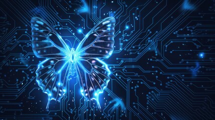 Obraz premium Digital Butterfly on Circuit Board